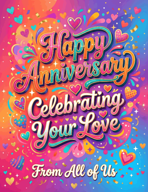 Happy Anniversary Celebrating Your Love Colorful