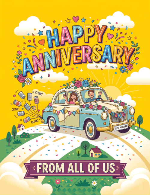 Happy Anniversary Fun Celebration Couple Card