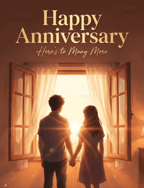 Happy Anniversary Here’s to Many More Elegant Card