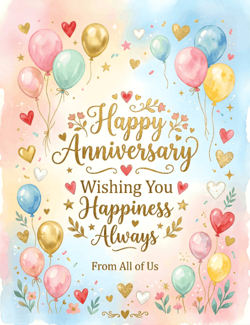 Happy Anniversary Wishing You Happiness Always