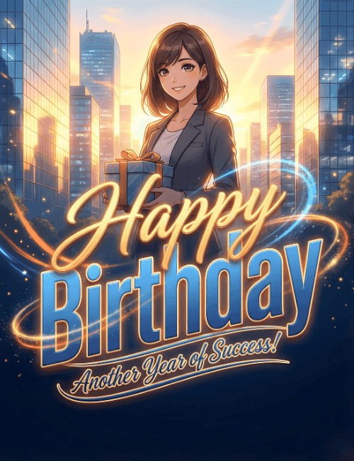 Happy Birthday Another Year of Success Office Card