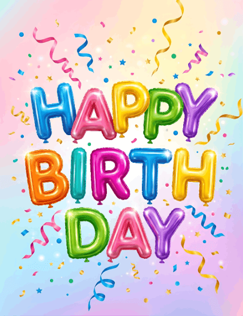 Happy Birthday Colorful Balloon Wishes