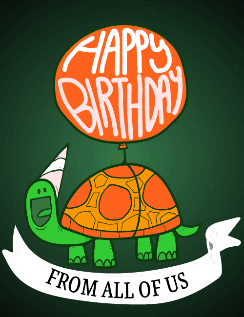 Happy Birthday from All of Us – Turtle Balloon