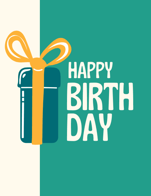 Happy Birthday Card – Minimalist Gift Box Design