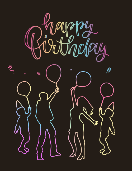 Happy Birthday Neon Celebration