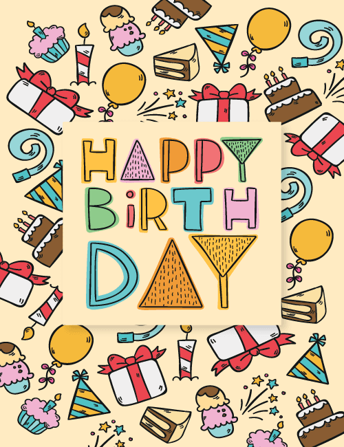 Happy Birthday Party Doodles