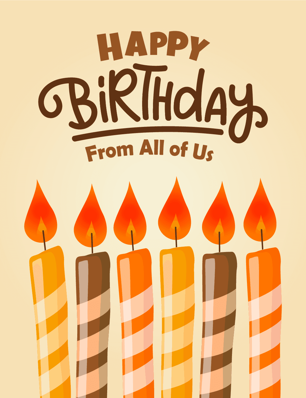 Happy Birthday Striped Candles Card