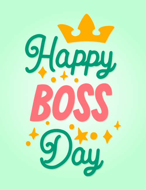 Happy Boss Day Crown Card