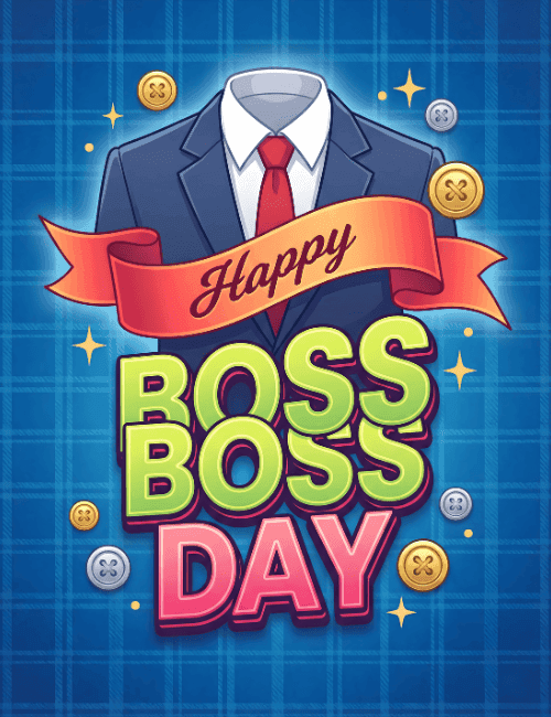 happy boss day formal suit card