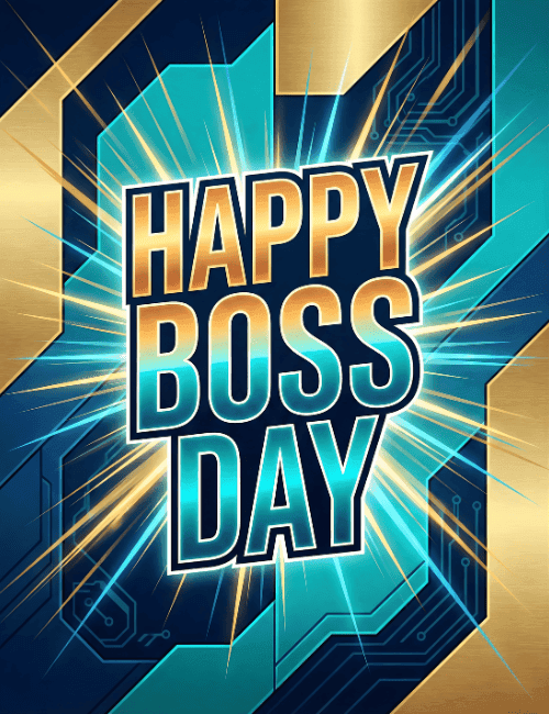 happy boss day modern corporate card