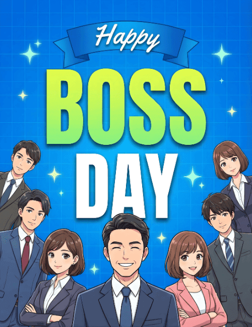 happy boss day team appreciation card