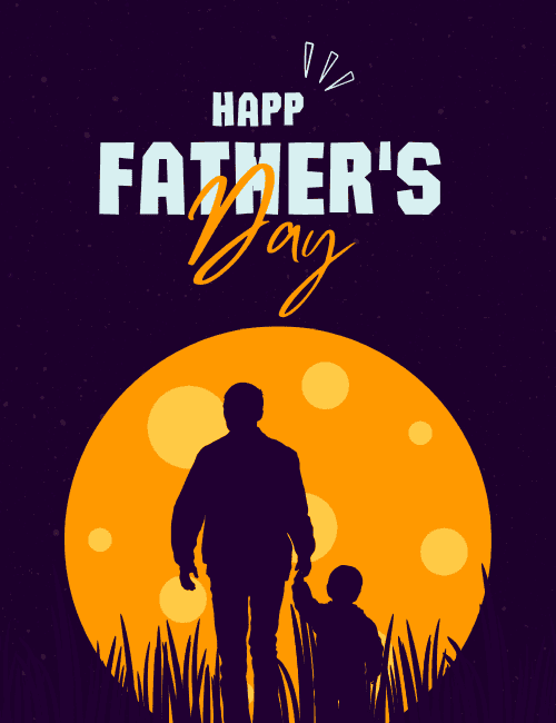 Happy Father’s Day Father Child Silhouette Greeting Card