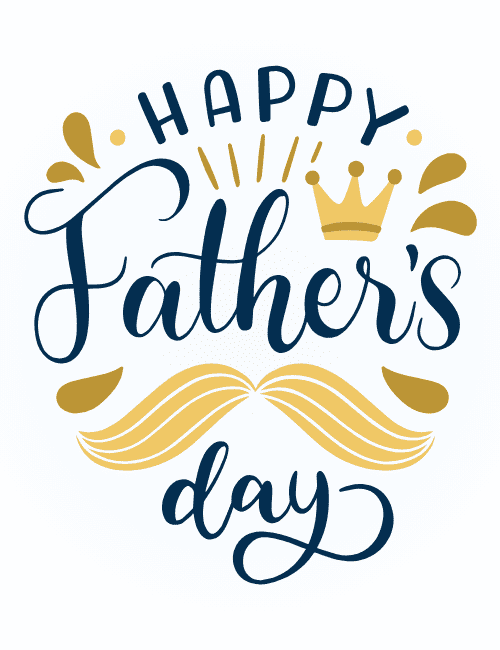 Happy Father’s Day Mustache Typography Greeting Card