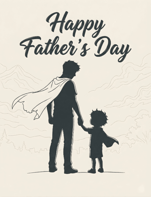 Happy Father’s Day Super Dad Silhouette Card