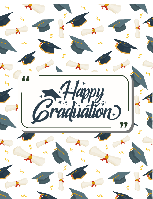 Happy Graduation – Cap & Diploma Pattern Card