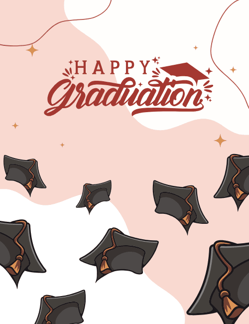 Happy Graduation – Falling Caps Pattern Card