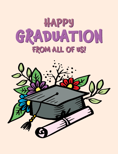Happy Graduation – Floral Cap & Diploma Design
