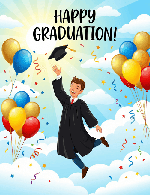 Happy Graduation Illustrated Card