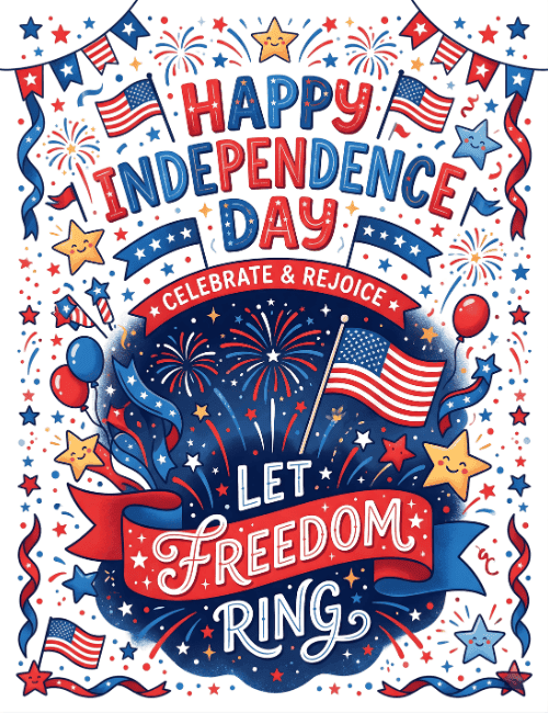 Happy Independence Day Let Freedom Ring Card