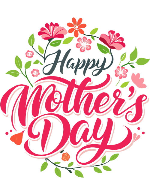 Happy Mother’s Day Bold Floral Typography Greeting Card