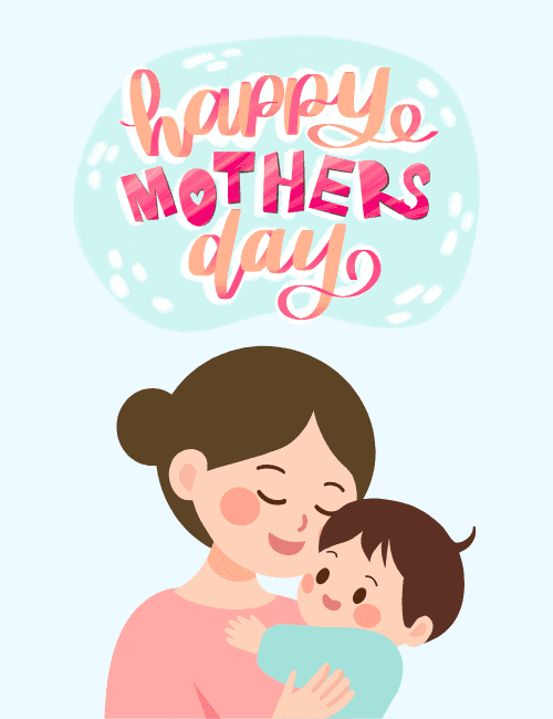 Happy Mother’s Day Cute Mom Hug Greeting Card