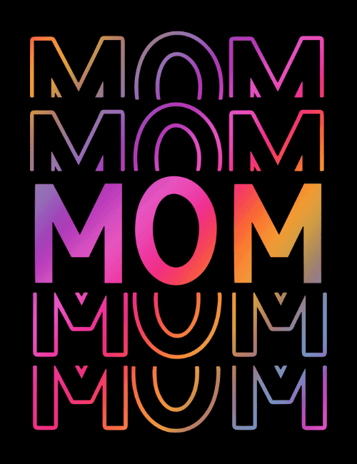 Happy Mother’s Day Neon Mom Typography Greeting Card