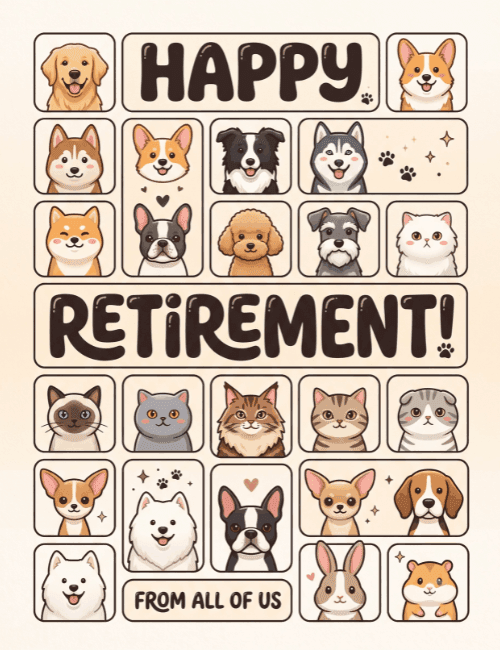 Happy Retirement From All of Us Pet Lovers Card