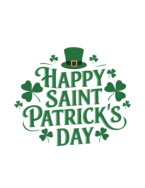 Happy Saint Patrick’s Day Classic Green Typography Card