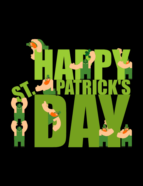 appy St. Patrick’s Day Bold Green Typography Celebration Card