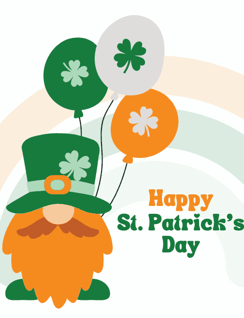 Happy St. Patrick’s Day Cute Leprechaun Balloon Card