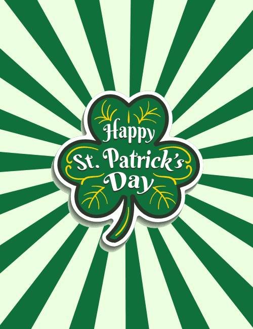 Happy St. Patrick’s Day Lucky Shamrock Clover Card