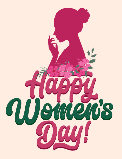Happy Women’s Day Floral Typography Greeting Card