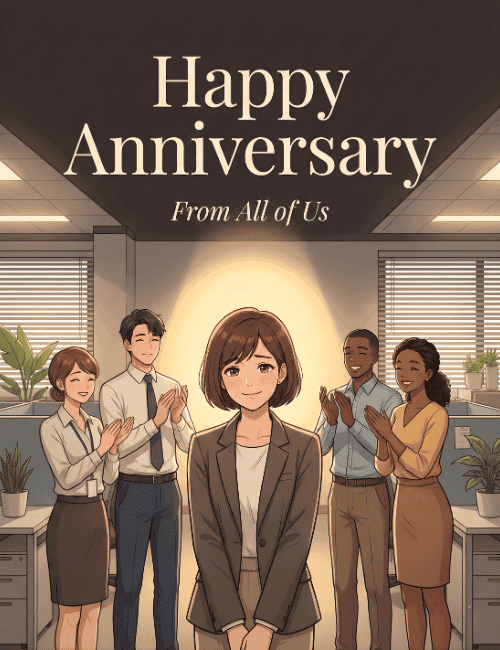 Happy Work Anniversary From All of Us Office Celebration Card