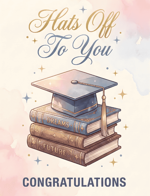 Hats Off To You Congratulations Graduation Card