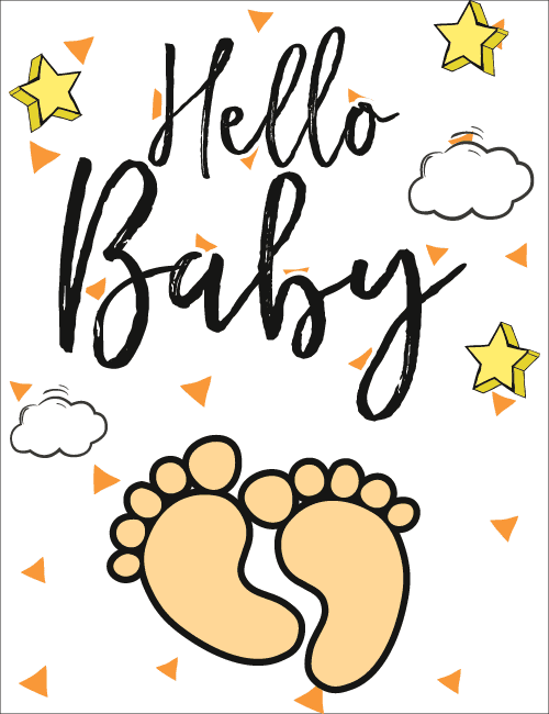 Hello Baby – Starry Night Baby Shower Card