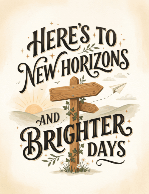 Here's to New Horizons Farewell Card