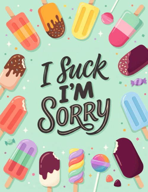 I Suck I'm Sorry Funny Card