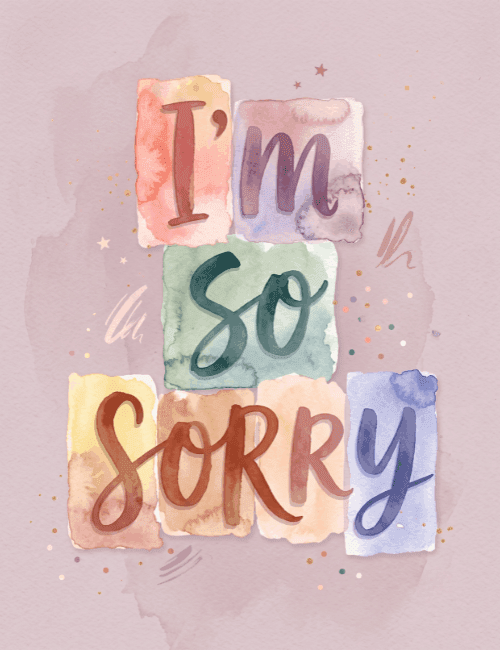 I'm So Sorry Watercolor Apology Card