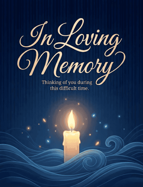 In Loving Memory Thinking of You Sympathy Card