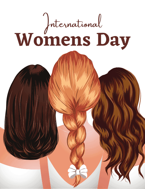 International Women’s Day Elegant Hair Art Greeting Card