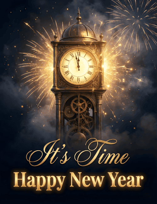 Its Time Happy New Year 2027 Countdown Card