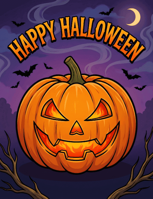 Happy Halloween Jack O Lantern Card