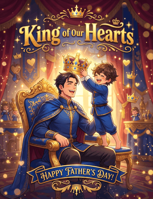 King of Our Hearts Proud Dad Father’s Day Card