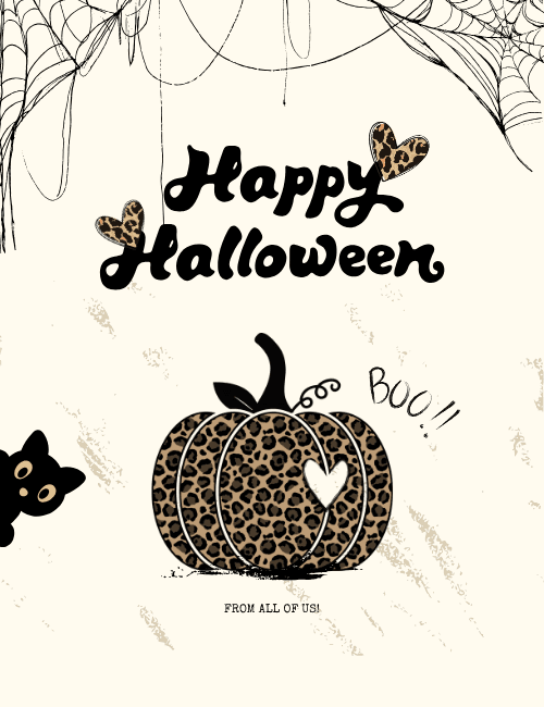 Leopard Pumpkin Boo Card
