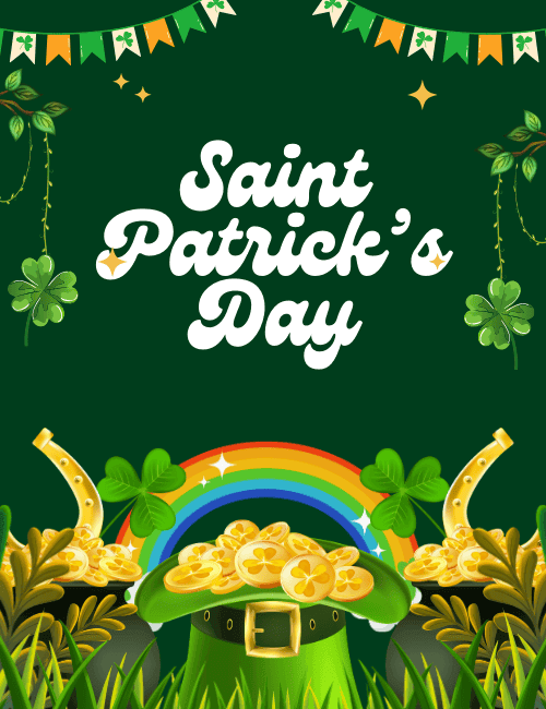 Lucky Rainbow & Pot of Gold St Patrick’s Day Card