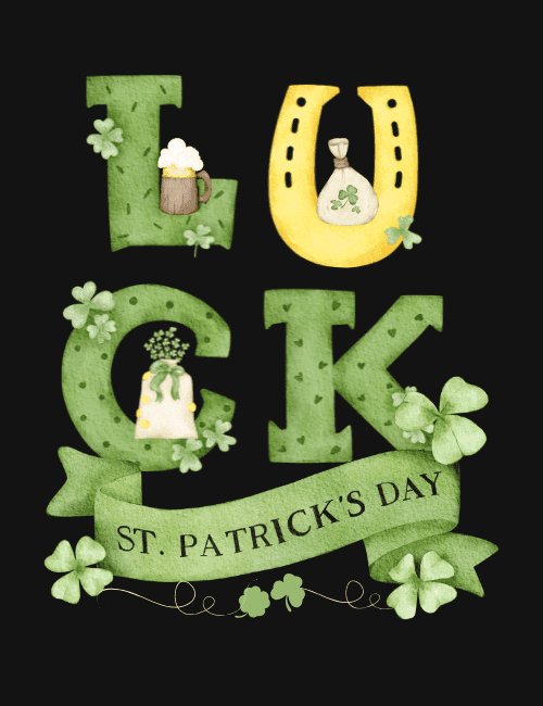 Lucky Typography St Patrick’s Day Card