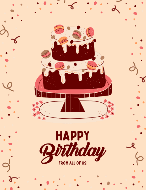 Macaron Cake Birthday Card