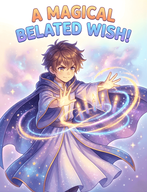 A Magical Belated Wish Anime Style Birthday Card