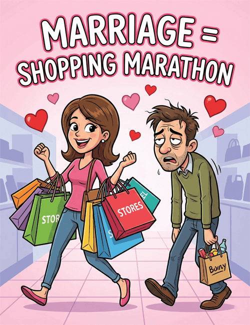 Marriage Shopping Marathon Funny Anniversary Card
