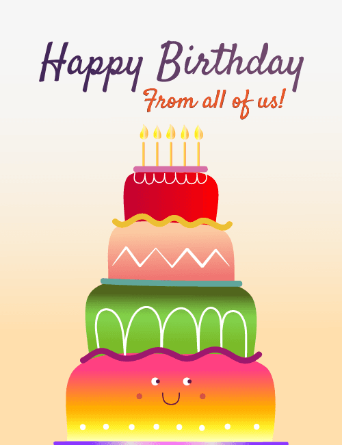 Minimal Cute Layered Cake Birthday Wishes